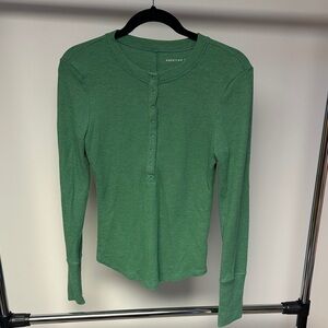 American Eagle Outfitters Green Henley Top